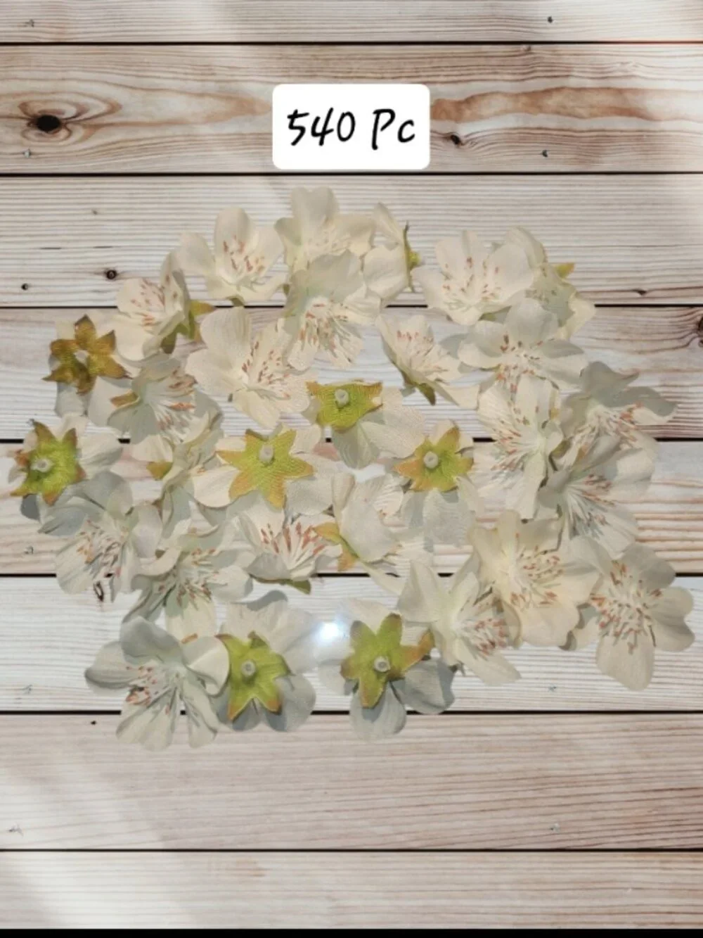 540 Pc Lot - White Fabric Cherry Blossom Flowers Artificial Cherry Blossom Heads